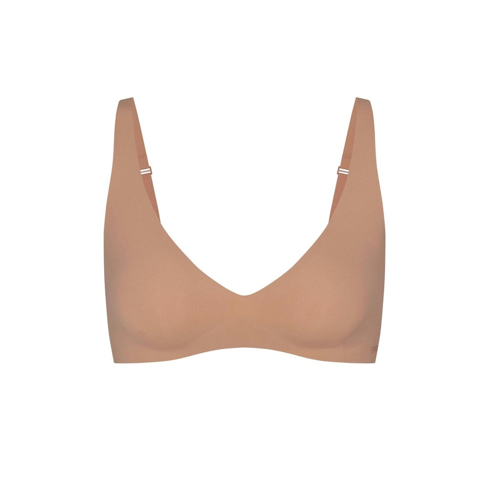 SKIMS Naked Plunge Bralette Sienna Tan XS NWT Wireless $44